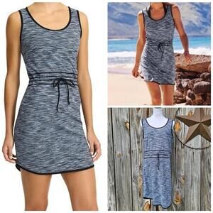 Activewear Dress Athleta Paddle Out Size M Blue Black Space Dye Stretch Tank